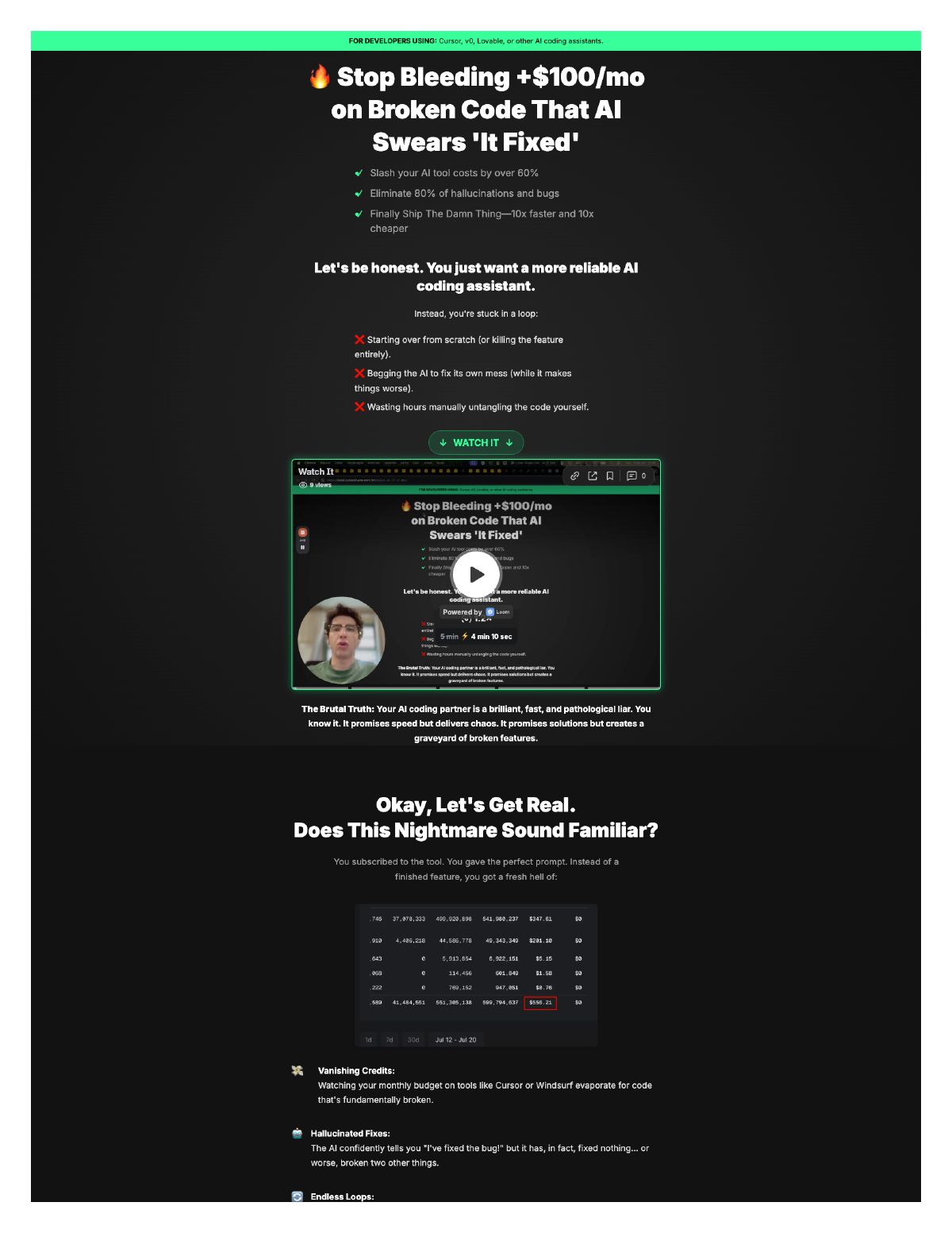 Landing page do produto